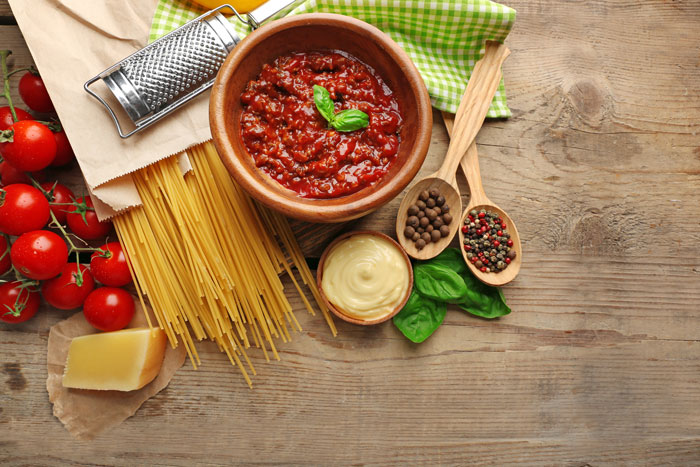 Ingredientes para espagueti a la boloñesa